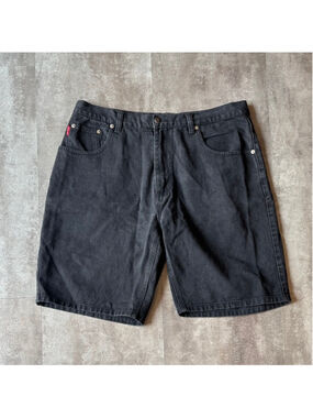Vintage Bugle Boy Jean Shorts Mens 36 Black